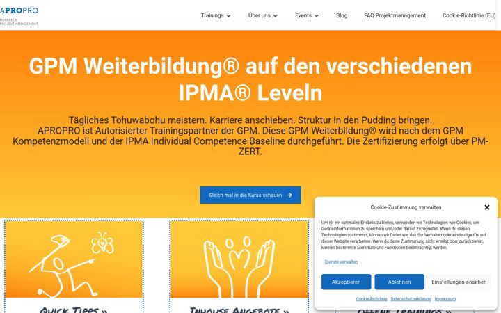 Snímek obrazovky apropro-projektmanagement.de