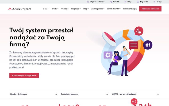 Snímek obrazovky aprosystem.pl