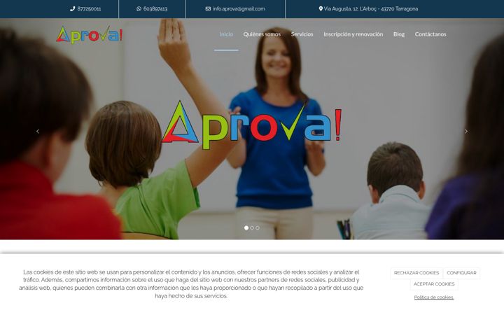 Screenshot of aprovaacademia.es