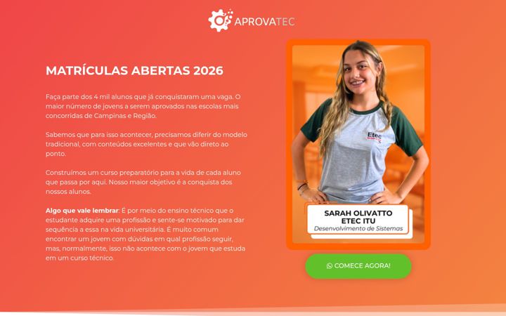 Skærmbillede af aprovatec.com.br