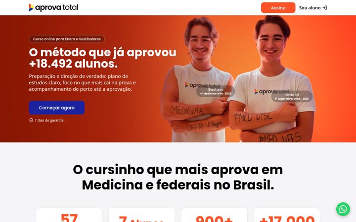Ekrano kopija aprovatotal.com.br