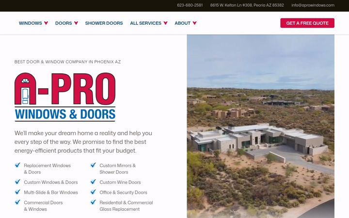 Screenshot of aprowindows.com