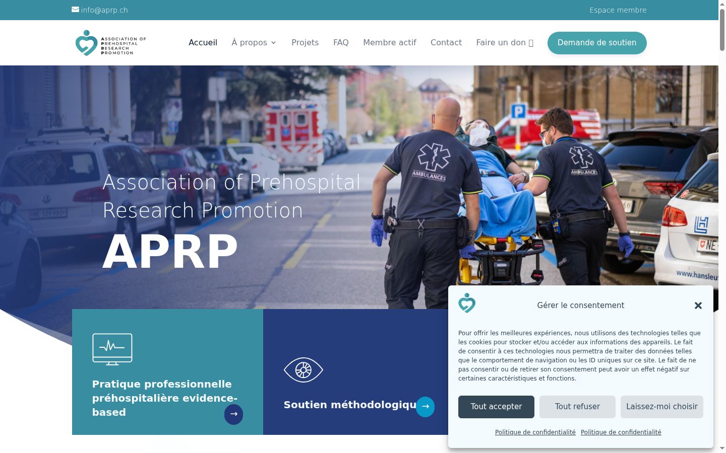Screenshot del banner di consenso mostrato prima di qualsiasi interazione