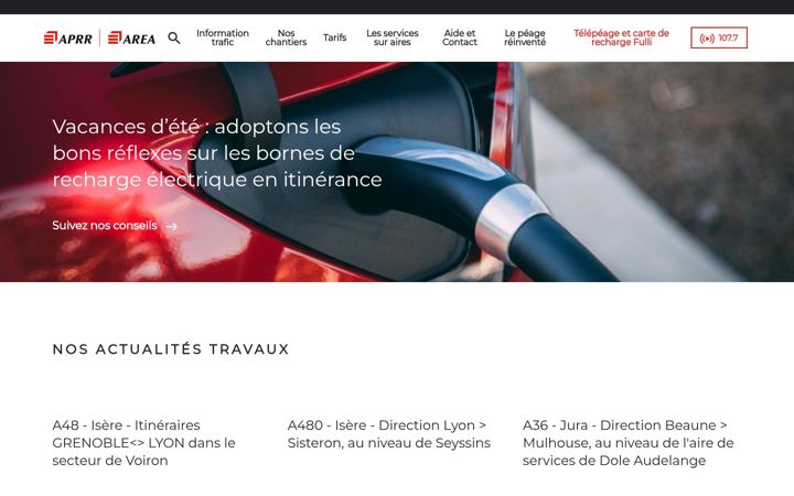Screenshot of aprr.fr