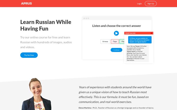 Screenshot of aprus.com