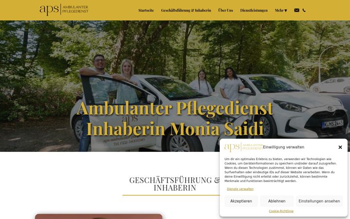 Screenshot of aps-ambulanter-pflegedienst.de