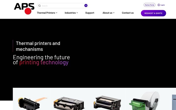 Screenshot von aps-printers.com