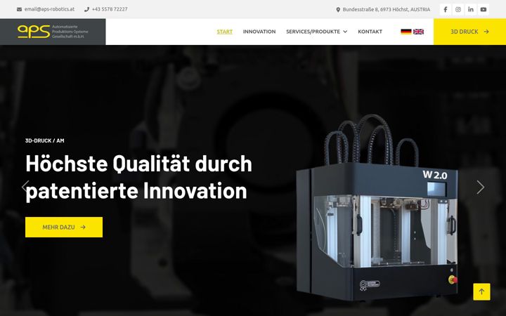 Screenshot of aps-robotics.at