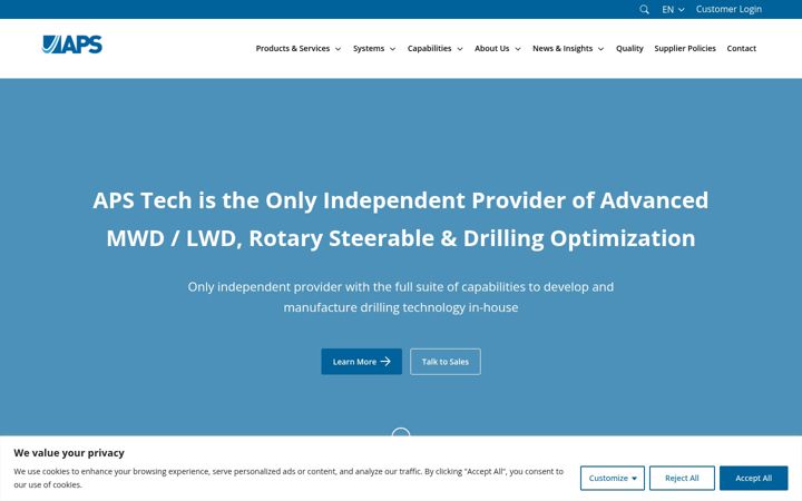 Screenshot of aps-tech.com