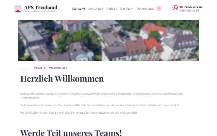 Screenshot of aps-treuhand.de