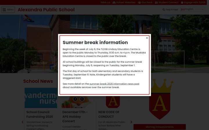 Képernyőkép: aps.tldsb.on.ca