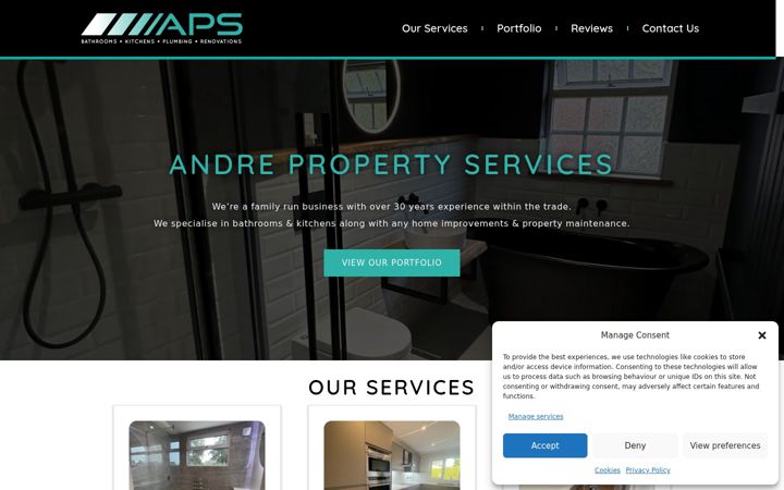 Screenshot of apsbathrooms.com