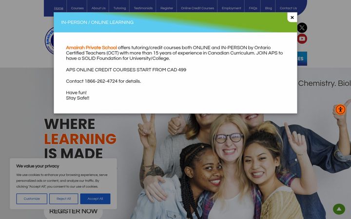Screenshot of apseducation.com