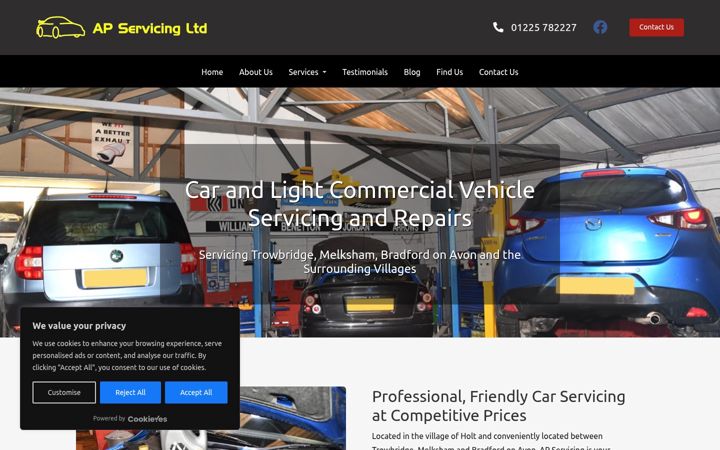 Screenshot of apservicing.co.uk