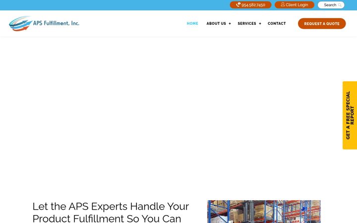Screenshot von apsfulfillment.com