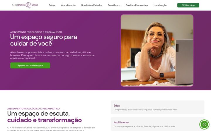 Screenshot of apsicanalistaonline.com.br
