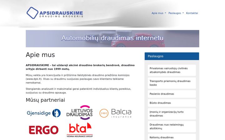 Screenshot of apsidrauskime.lt