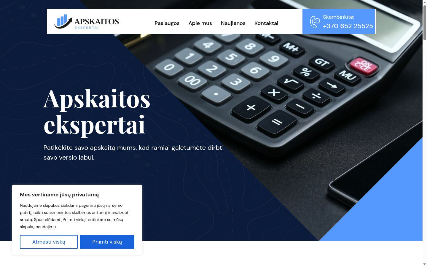 Screenshot del banner di consenso mostrato prima di qualsiasi interazione