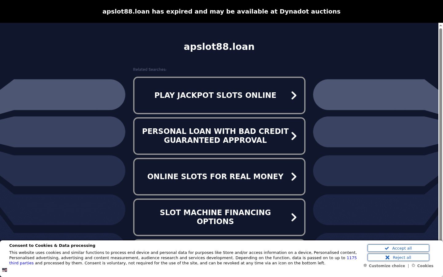 Screenshot del banner di consenso mostrato prima di qualsiasi interazione
