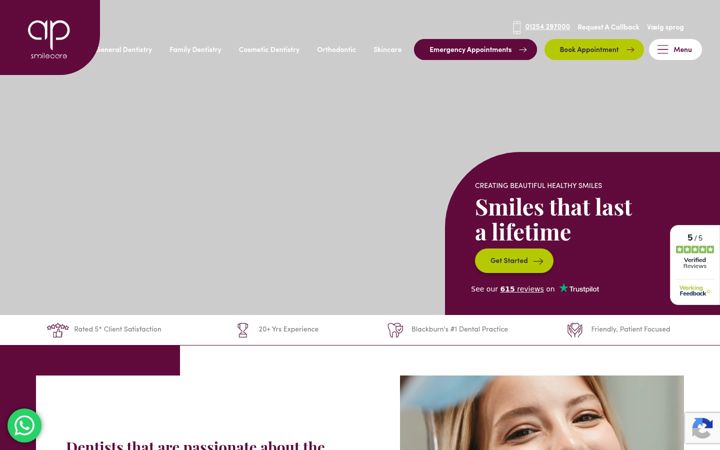 Screenshot di apsmilecare.co.uk
