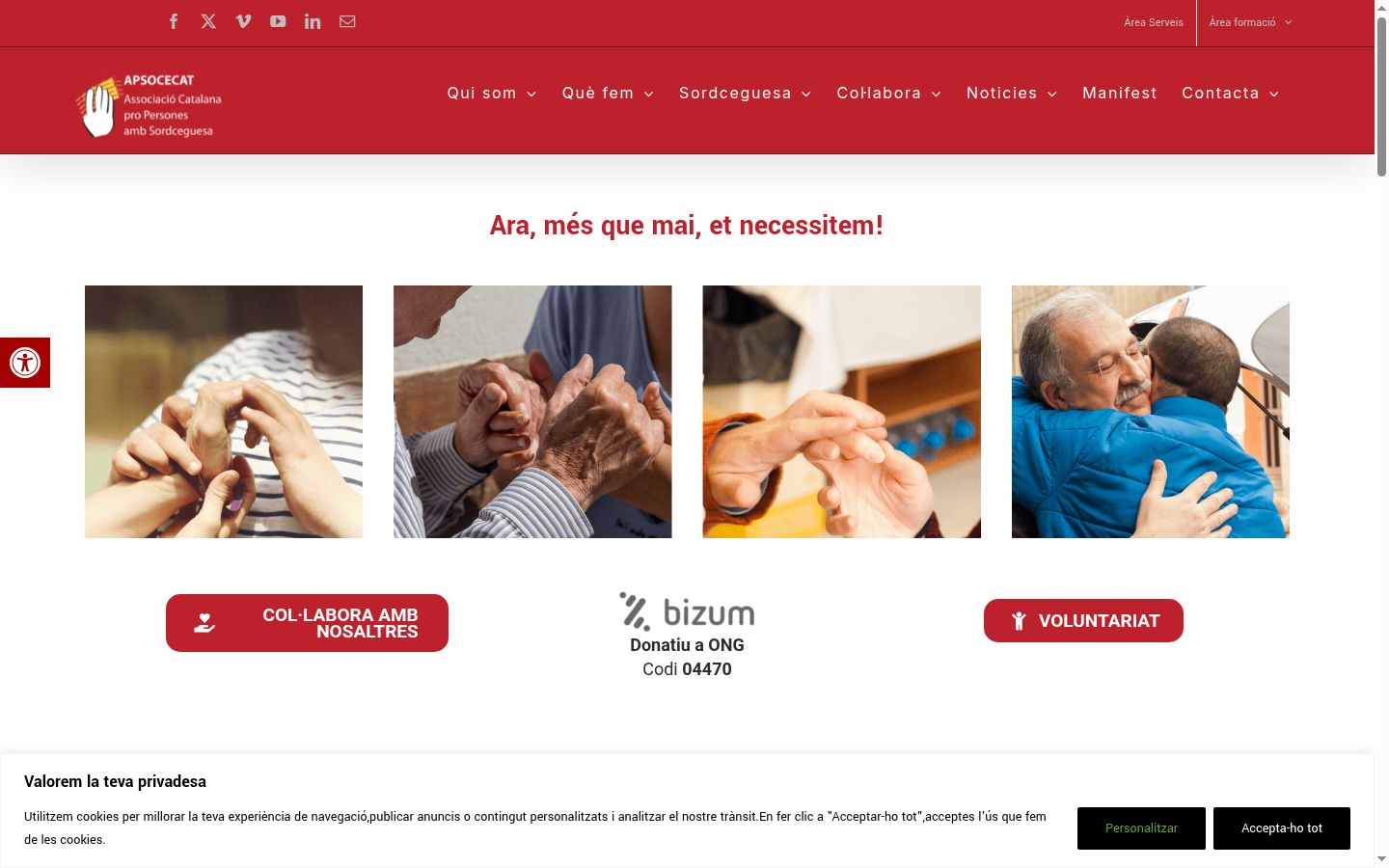 Screenshot del banner di consenso mostrato prima di qualsiasi interazione