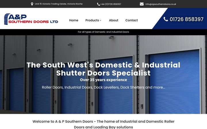 Screenshot of apsoutherndoors.co.uk