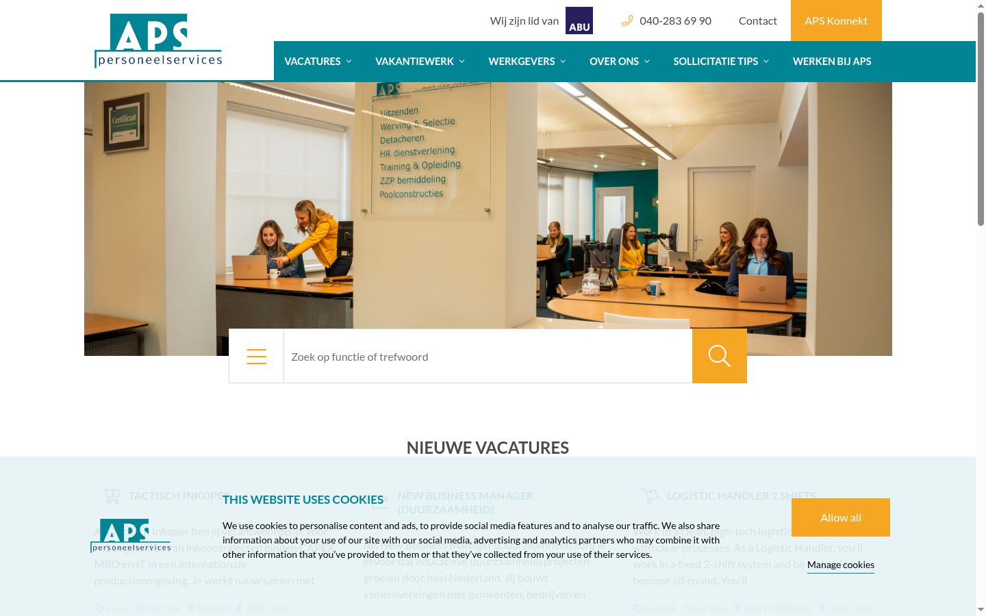 Screenshot of the consent banner shown before any interaction
