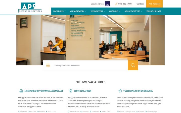 Screenshot of apspersoneel.nl