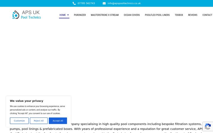 Screenshot of apspooltechnics.co.uk