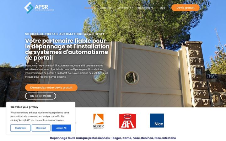 Screenshot of apsrautomatisme.fr