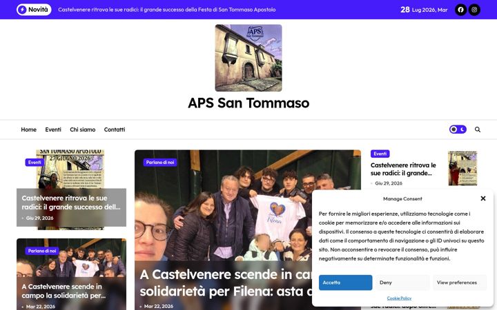 Snímek obrazovky apssantommaso.org