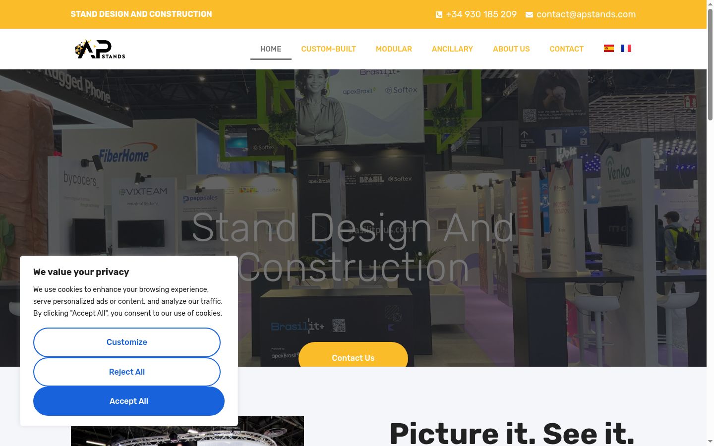 Screenshot of the consent banner shown before any interaction