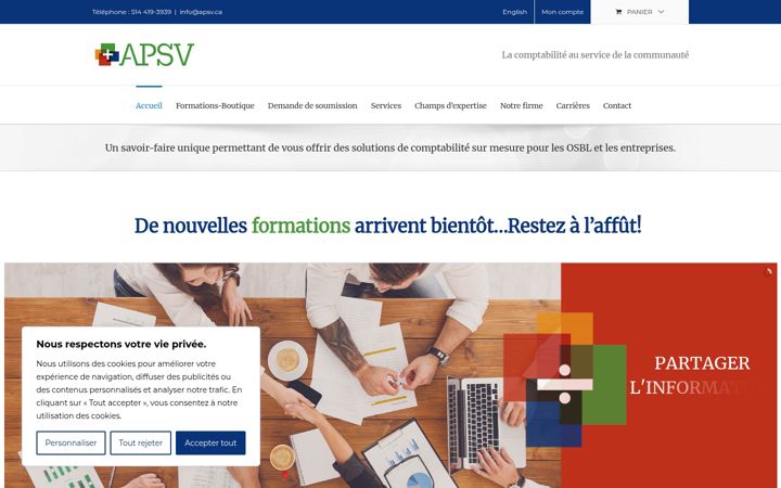 Screenshot of apsv.ca