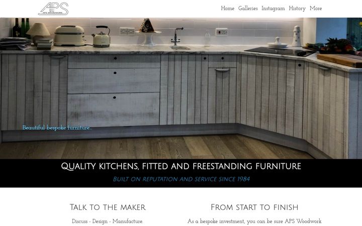 Screenshot of apswoodwork.uk