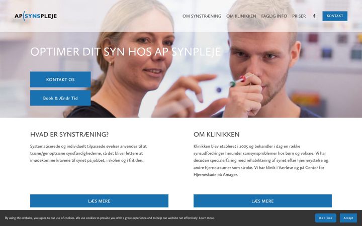Screenshot of apsynspleje.dk