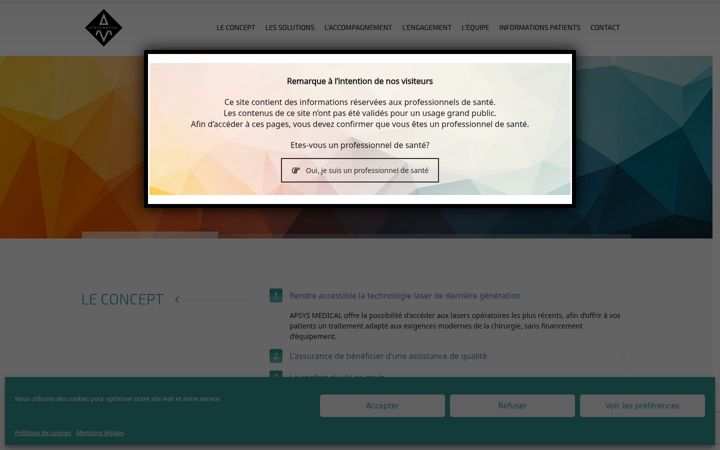 Screenshot of apsys-medical.com