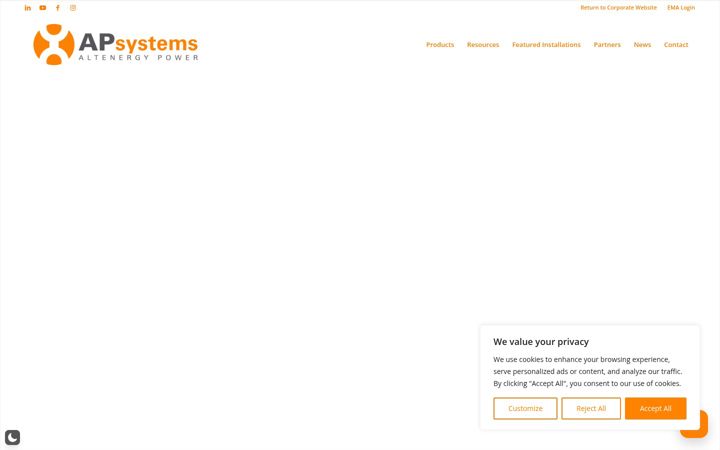Captură de ecran a apsystem.com.au