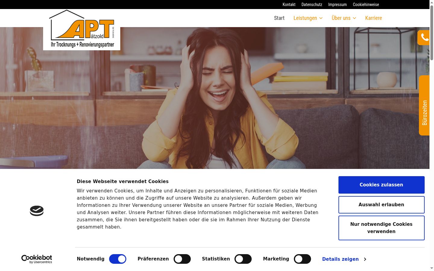 Screenshot of the consent banner shown before any interaction