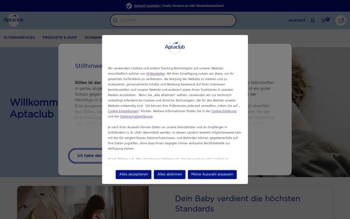 Screenshot ta' aptaclub.de