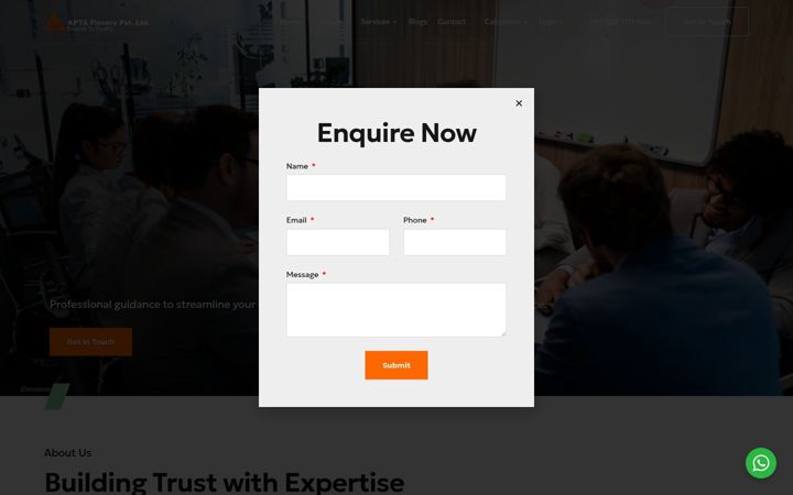 Screenshot of aptafinserv.com