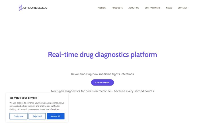 Screenshot of aptamedica.com