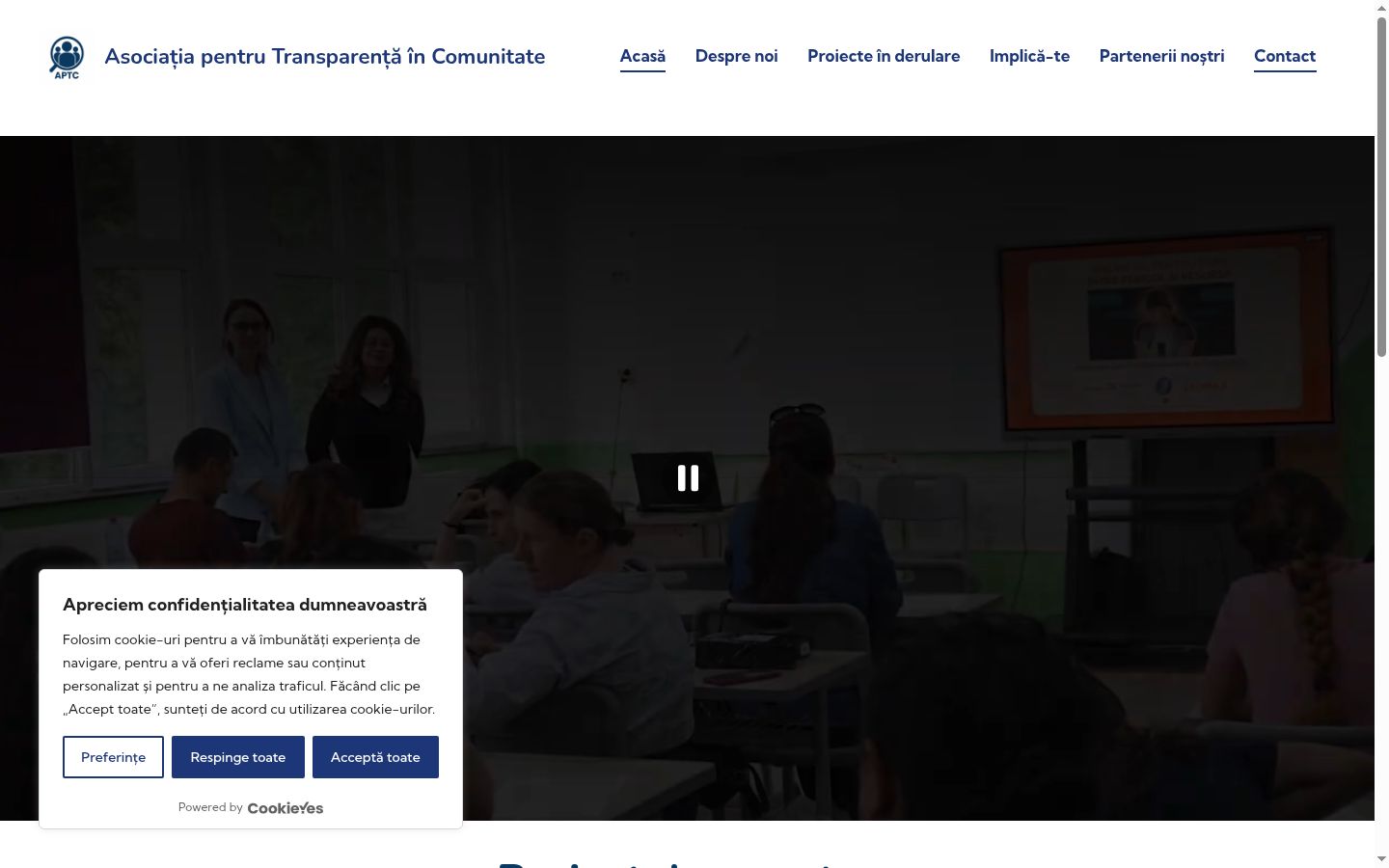 Screenshot tal-banner tal-kunsens muri qabel kwalunkwe interazzjoni