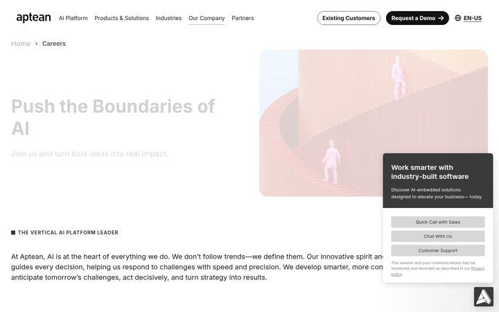 Screenshot of apteancareers.com