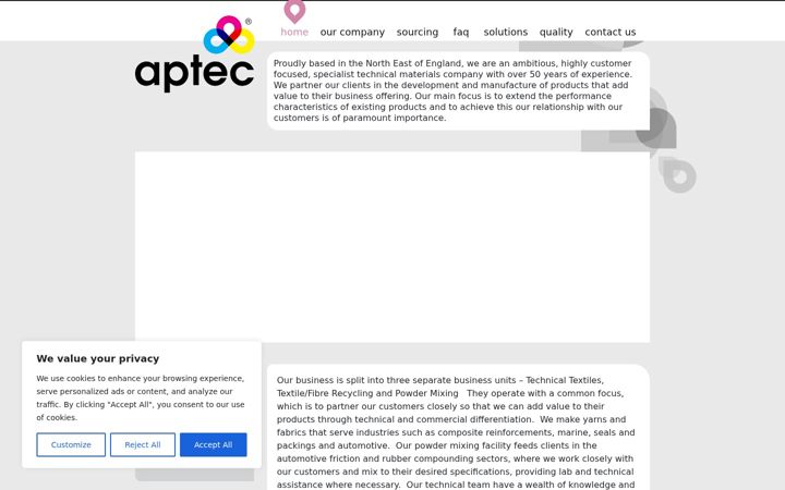 Screenshot of aptecproducts.co.uk
