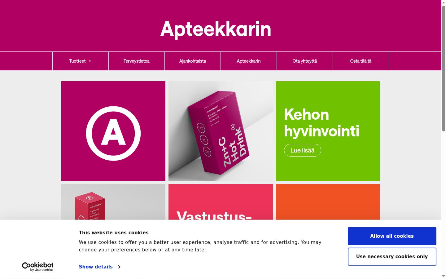 Screenshot tal-banner tal-kunsens muri qabel kwalunkwe interazzjoni