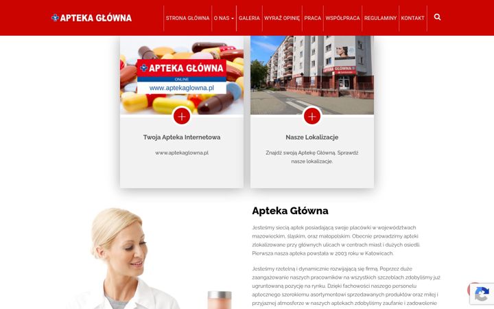 Snímek obrazovky aptekiglowne.pl