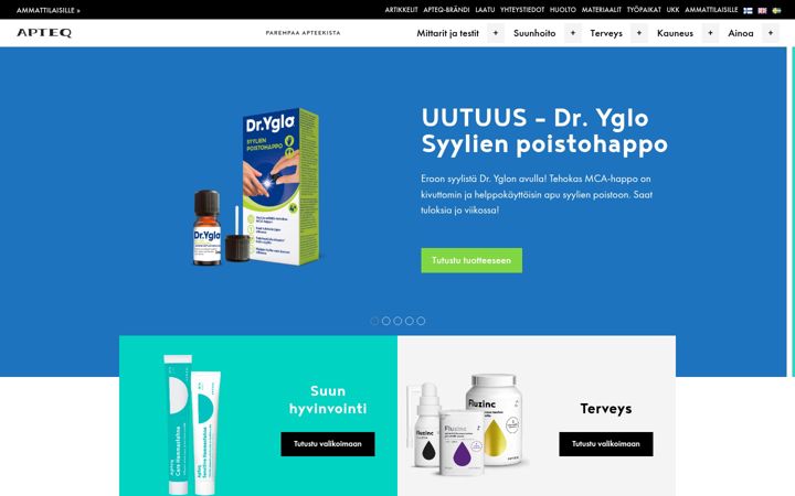 Screenshot of apteq.fi