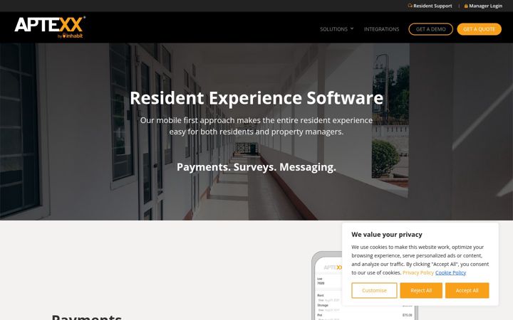 Screenshot of aptexx.com