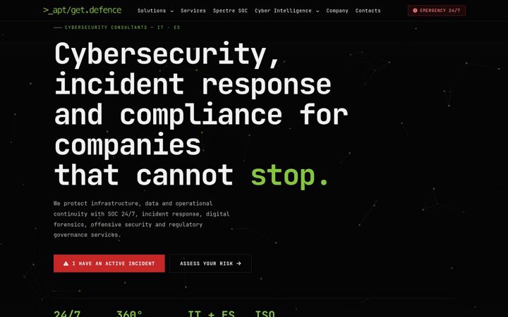 Screenshot of aptgetdefence.com