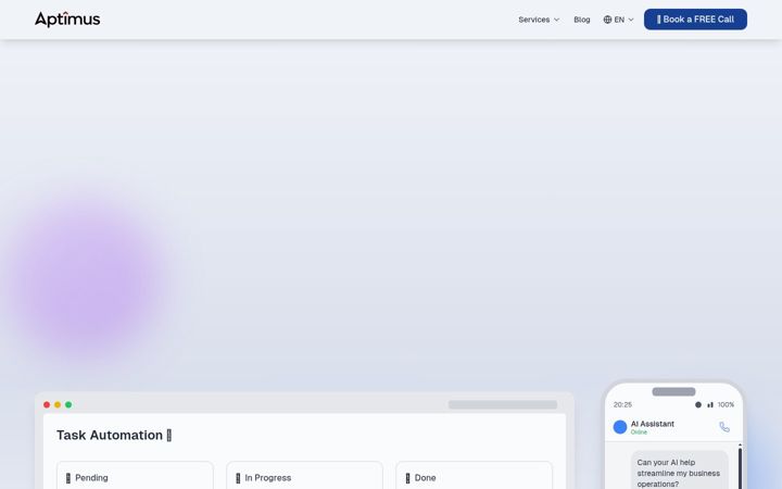 Screenshot of aptimus.ai